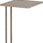 Bronze Mirrored Glass and Steel Free Form Pedestal End Table - 25-inch