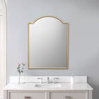 Gold Metal Beaded Arch Accent Mirror - 32-inch