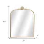 Gold Metal Art Deco Arch Accent Mirror - 31-inch
