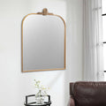 Gold Metal Art Deco Arch Accent Mirror - 31-inch