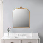 Gold Metal Art Deco Arch Accent Mirror - 31-inch