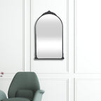 Black Metal Arch Accent Mirror - 34-inch