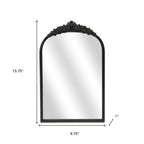 Black Metal Arch Accent Mirror - 16-inch