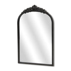 Black Metal Arch Accent Mirror - 16-inch