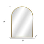 Gold Metal Beaded Arch Accent Mirror - 34-inch