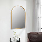Gold Metal Beaded Arch Accent Mirror - 34-inch