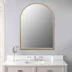 Gold Metal Beaded Arch Accent Mirror - 34-inch