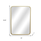 Gold Metal Beaded Accent Mirror - 32-inch