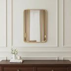 Gold Metal Beaded Accent Mirror - 32-inch