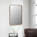 Gold Metal Beaded Accent Mirror - 32-inch