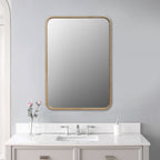 Gold Metal Beaded Accent Mirror - 32-inch