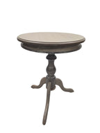 Natural Solid Wood Round Pedestal End Table - 25-inch
