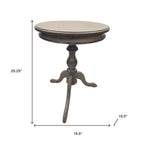 Natural Solid Wood Round Pedestal End Table - 25-inch