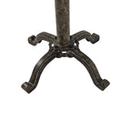 Natural and Black Solid Wood and Metal Height Adjustable Round Pedestal End Table