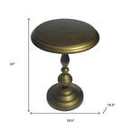 Brass Aluminum Round Pedestal End Table - 24-inch