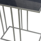Black and Gunmetal Marble and Iron Frame End Table - 26-inch