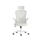 White and Black Adjustable Height Swivel Rolling Office Chair