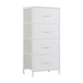 White Fabric Wood and Metal Four Drawer Lingerie Chest - 18-inch