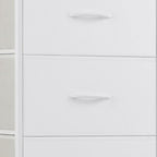 White Fabric Wood and Metal Four Drawer Lingerie Chest - 18-inch