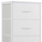 White Fabric Wood and Metal Four Drawer Lingerie Chest - 18-inch