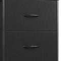 Black Fabric Wood and Metal Four Drawer Lingerie Chest - 18-inch