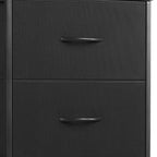 Black Fabric Wood and Metal Four Drawer Lingerie Chest - 18-inch