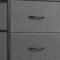 Black and Gray Fabric Wood and Metal Four Drawer Dresser - 18-inch