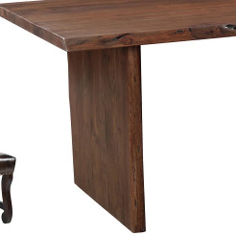 11 Piece Brown Solid Wood Dining Set with 10
