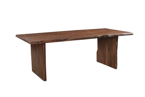 11 Piece Brown Solid Wood Dining Set with 10