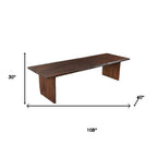 13 Piece Brown Solid Wood Dining Set with 12