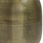 Antiqued Gold Iron Round Drum End Table - 21-inch