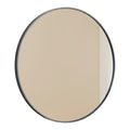 Black Metal Round Framed Bathroom Vanity Mirror - 20-inch
