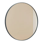 Black Metal Round Framed Bathroom Vanity Mirror - 20-inch