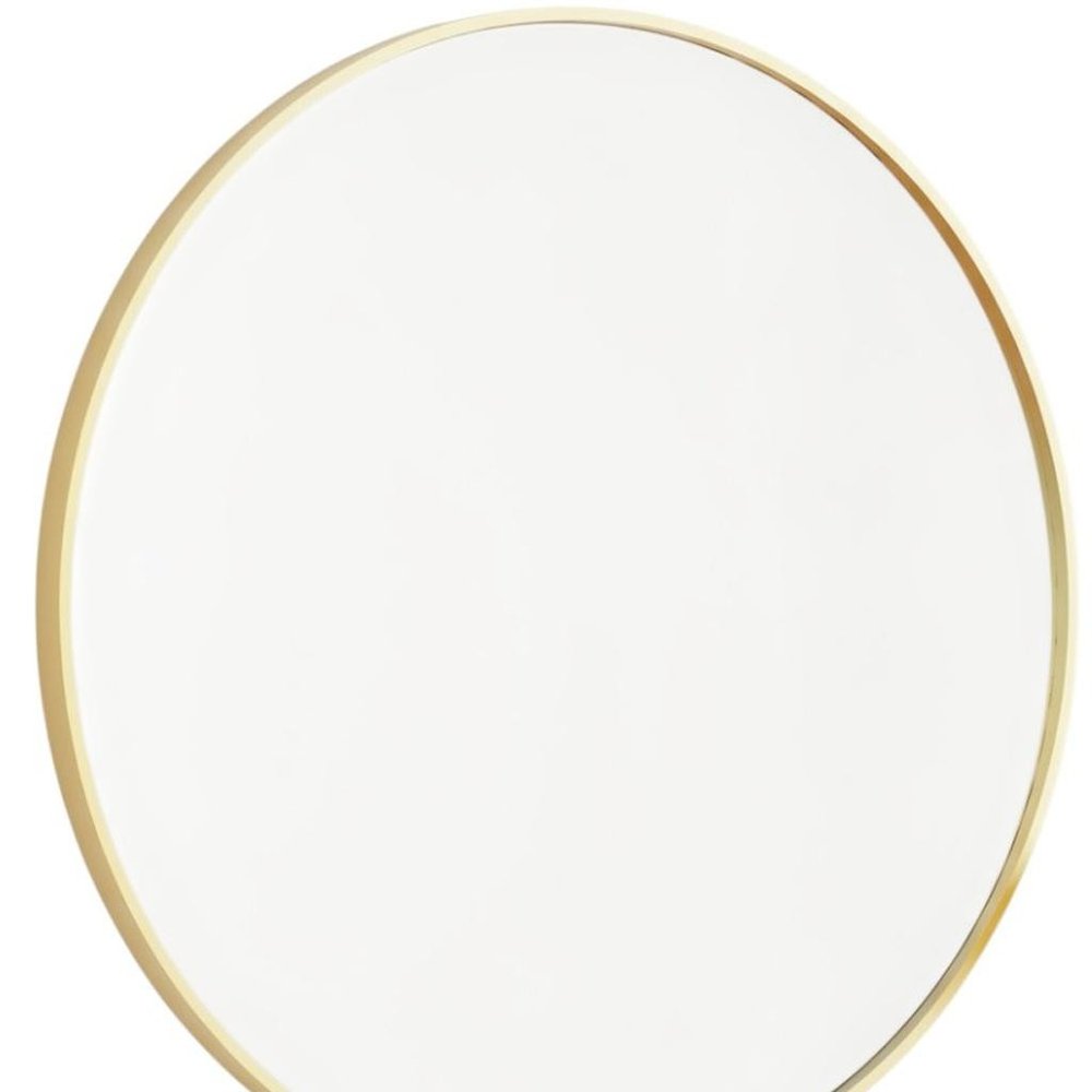 Gold Metal Round Framed Bathroom Vanity Mirror - 20-inch