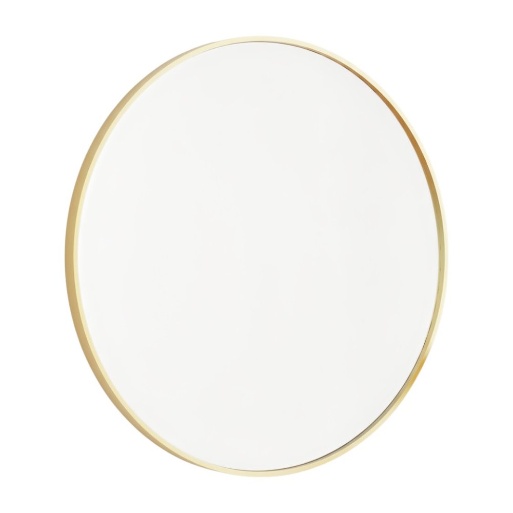 Gold Metal Round Framed Bathroom Vanity Mirror - 20-inch