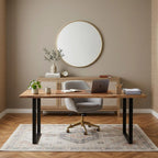 Gold Metal Round Framed Bathroom Vanity Mirror - 20-inch
