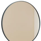Black Metal Round Framed Bathroom Vanity Mirror - 24-inch