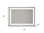 Clear Lighted Frameless Bathroom Vanity Mirror - 24-inch