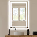Clear Lighted Frameless Bathroom Vanity Mirror - 24-inch