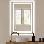 Clear Lighted Frameless Bathroom Vanity Mirror - 24-inch