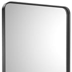 Black Metal Floating Framed Bathroom Vanity Mirror - 35-inch