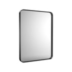 Black Metal Floating Framed Bathroom Vanity Mirror - 35-inch