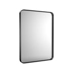 Black Metal Floating Framed Bathroom Vanity Mirror - 39-inch