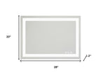 Clear Lighted Frameless Bathroom Vanity Mirror - 20-inch