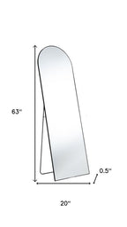 Black Metal Arch Freestanding and Wall Mount Framed Full Length Mirror - 63-inch