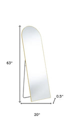 Gold Metal Arch Freestanding and Wall Mount Framed Full Length Mirror - 63-inch