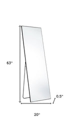 Black Metal Freestanding and Wall Mount Framed Full Length Mirror - 63-inch