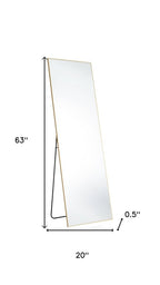 Gold Metal Freestanding and Wall Mount Framed Full Length Mirror - 63-inch