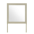 Natural Wood Square Frame Mounted Dresser Mirror - 35-inch