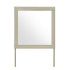 Natural Wood Square Frame Mounted Dresser Mirror - 35-inch
